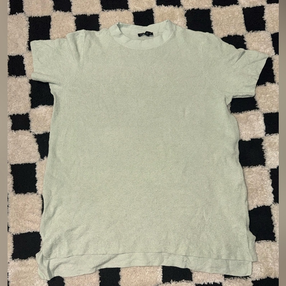 Eileen Fisher Light Green Short Sleeve Top - Picture 3 of 8